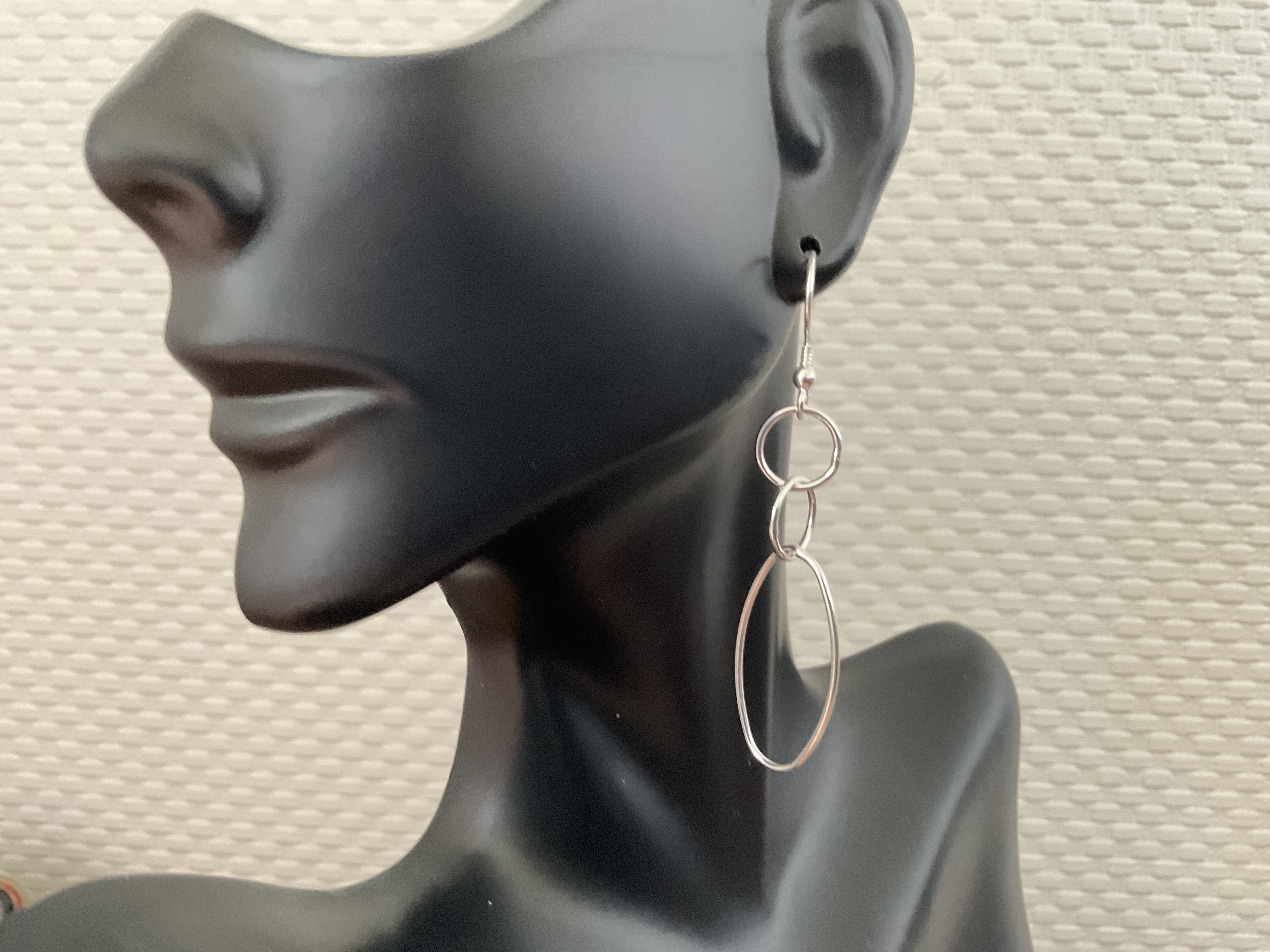 Oval & Circle Interlocking Dangle Earrings